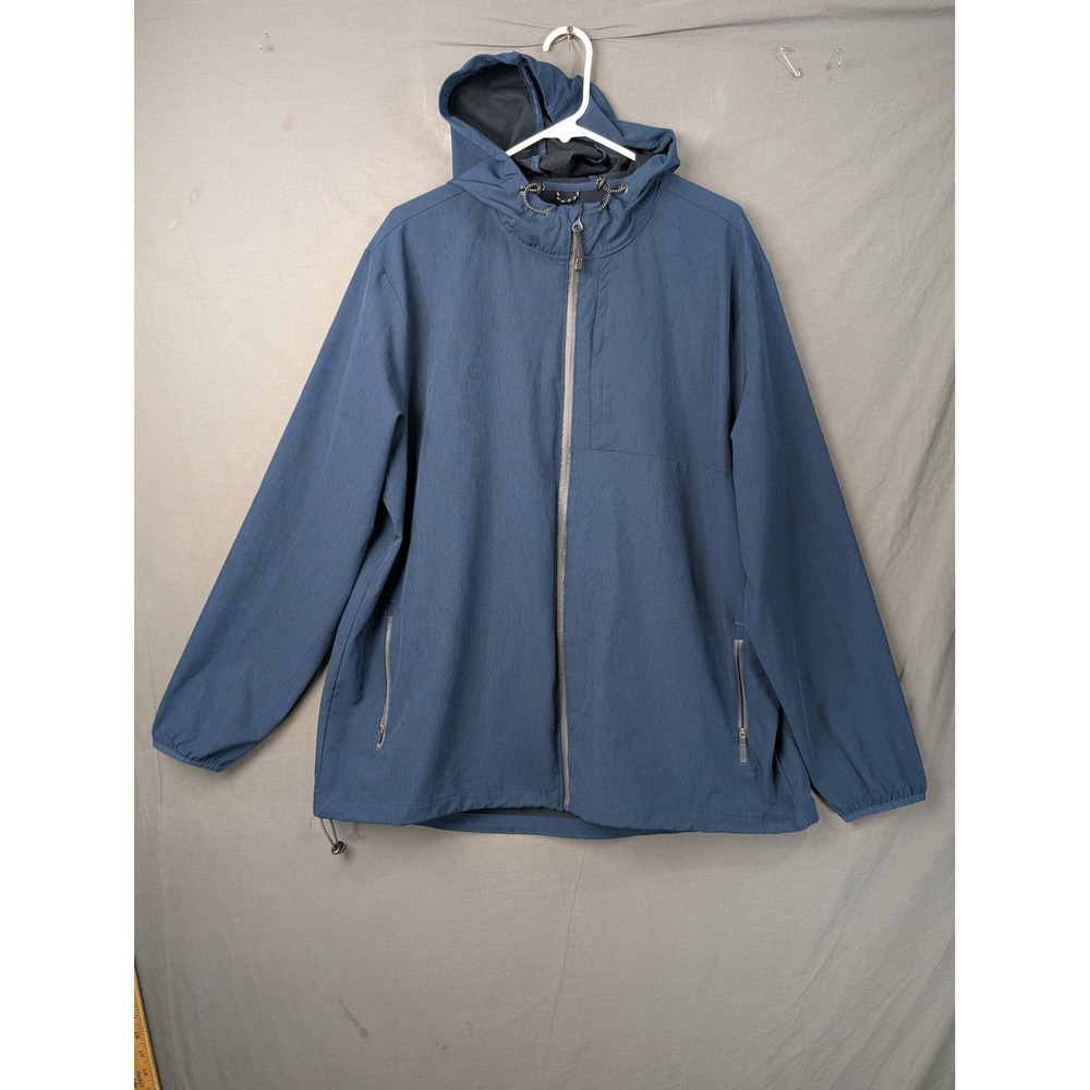 Swiss Tech Mens XL Blue Full Zip Hooded Softshell Jacket